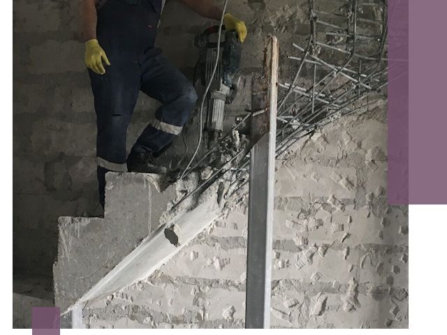 Демонтаж металлических и бетонных лестниц в Луге