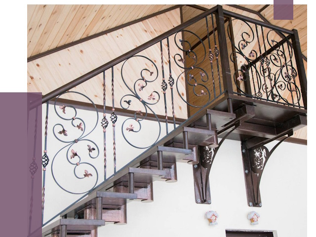 Кованые лестницы в Луге от 80418 руб. под ключ