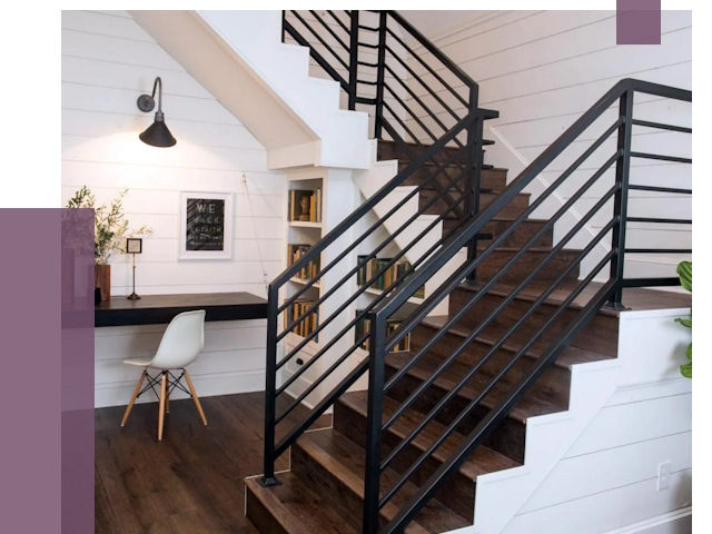 Перила для лестницы в доме в Луге от 7475 руб. — ПРОЛЁТ-Лга