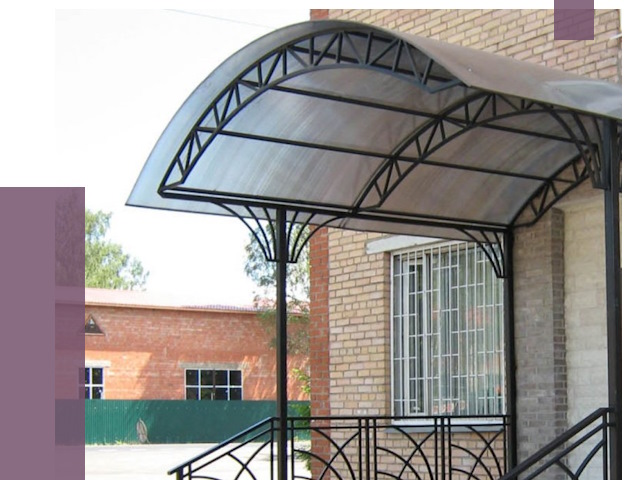 Металлические навесы и козырьки в Луге от 12888 руб.