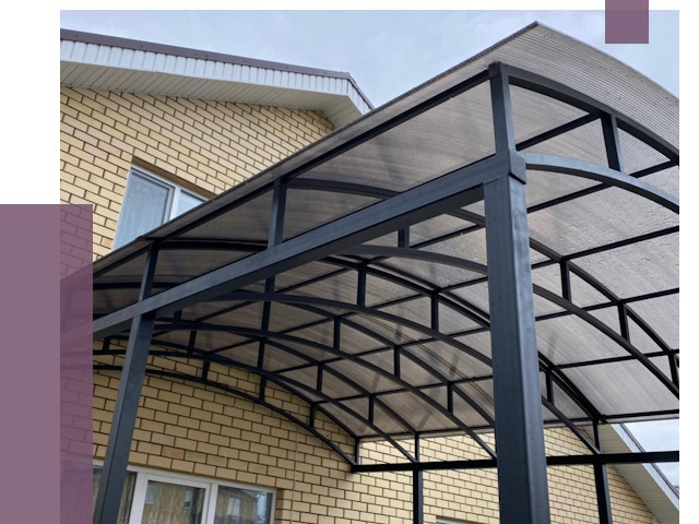 Монтаж козырьков в Луге от 11599 руб. | ПРОЛЁТ-Лга