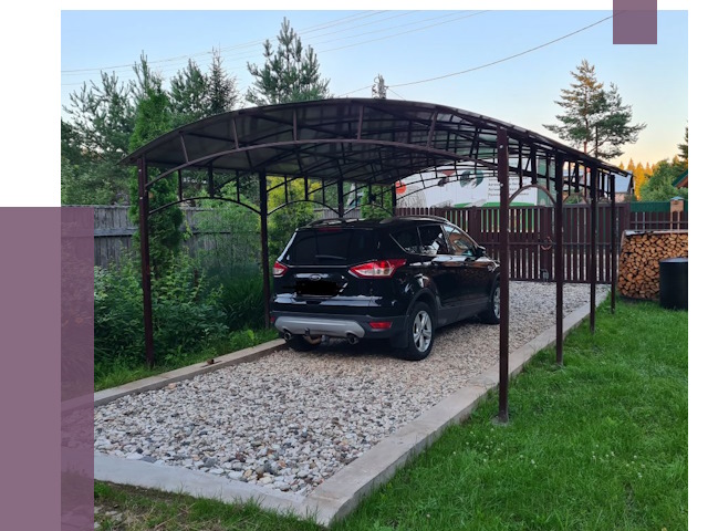 Навесы для автомобиля в Луге от 13248 руб.  | ПРОЛЁТ-Лга