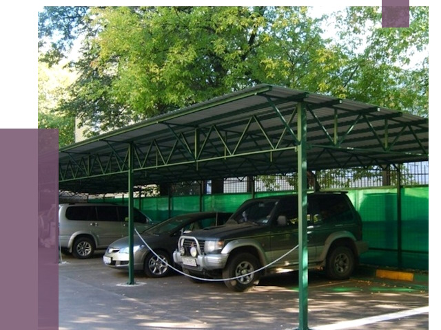 Навесы для парковки в Луге от 80934 руб. заказать | ПРОЛЁТ-Лга