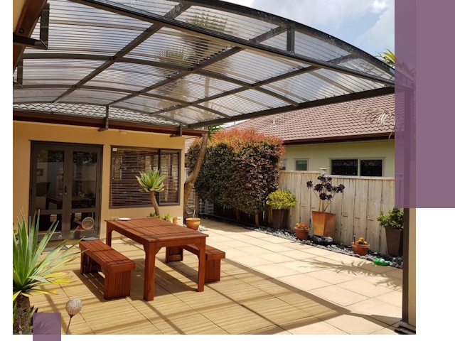 Навесы во двор под ключ в Луге — изготовление и монтаж