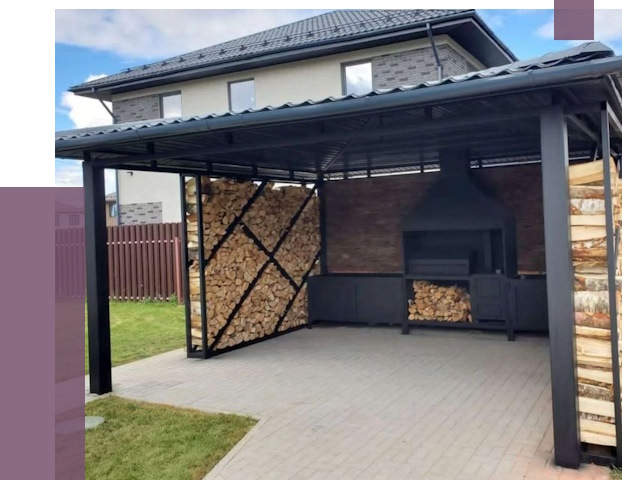 Навесы для барбекю в Луге от 12836 руб. под ключ | ПРОЛЁТ-Лга