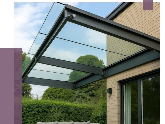 Стеклянные навесы и козырьки в Луге от 12372 руб.