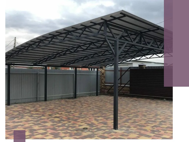 Металлические навесы под ключ в Луге — изготовление и монтаж