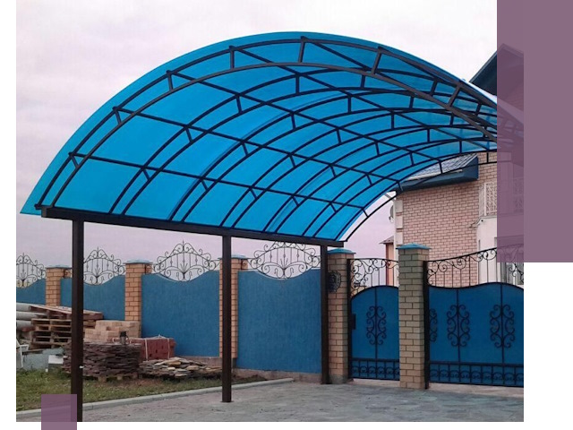 Арочные навесы под ключ в Луге — изготовление и монтаж