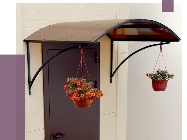 Козырьки над входом в Луге от 14950 руб.  | ПРОЛЁТ-Лга