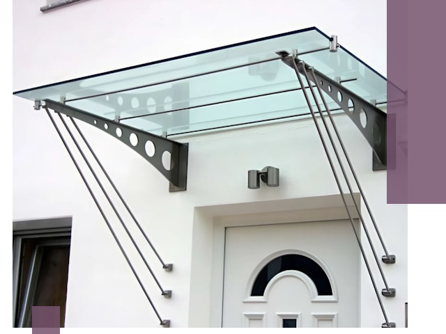 Козырьки над входом под ключ в Луге — изготовление и монтаж