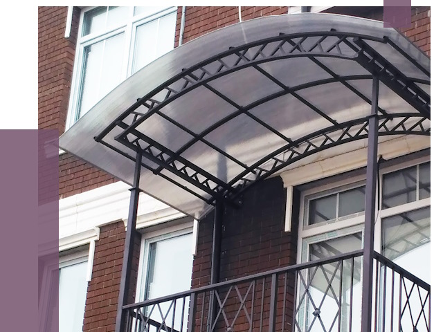 Козырьки над балконом в Луге от 8712 руб. | ПРОЛЁТ-Лга