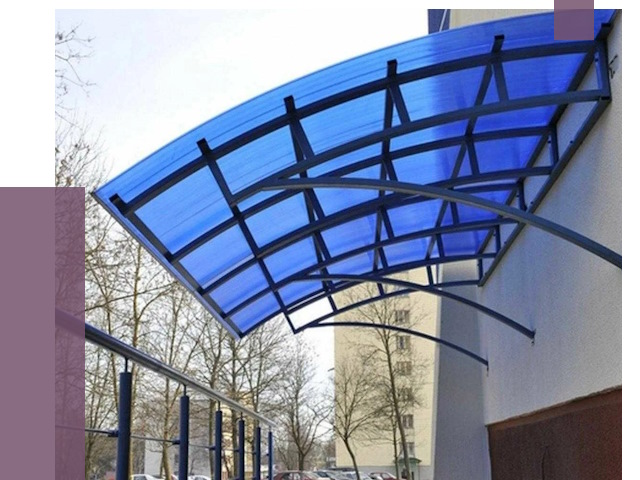 Козырьки из поликарбоната в Луге от 4330 руб. под ключ | ПРОЛЁТ-Лга