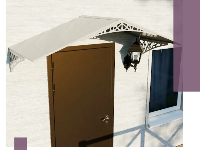 Металлические козырьки на входы и террасы в Луге