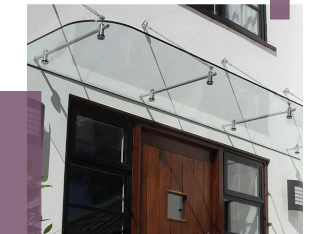 Стеклянные козырьки в Луге от 19074 руб. | ПРОЛЁТ-Лга