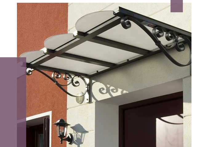 Односкатные козырьки в Луге от 8454 руб.  | ПРОЛЁТ-Лга