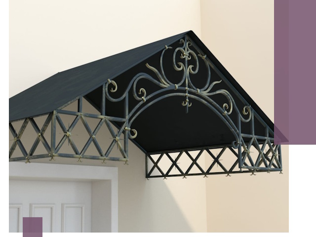 Двускатные металлические козырьки под ключ в Луге